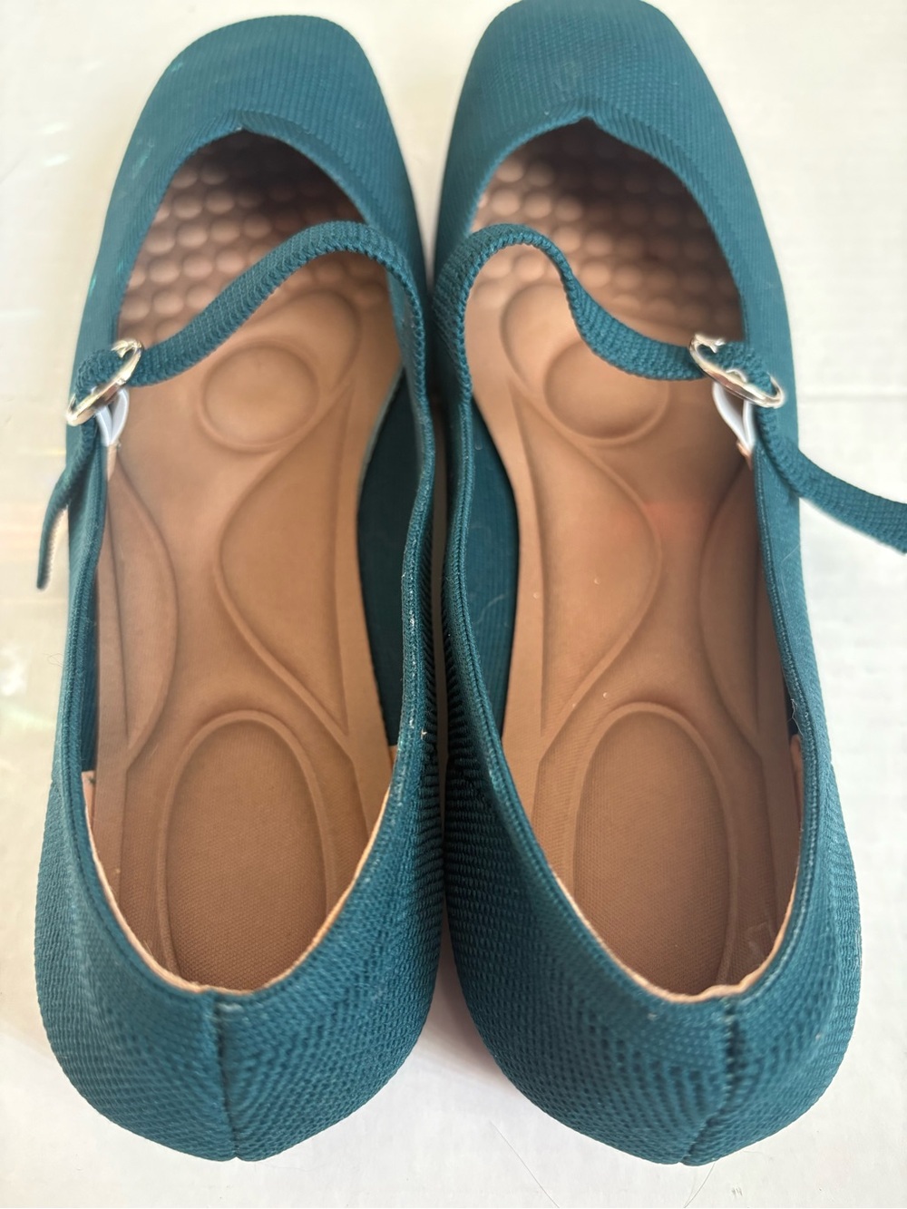 Unbranded Women’s Sz 44 Teal Green Mesh comfort cushioned Mary Jane Flats - Picture 7 of 9
